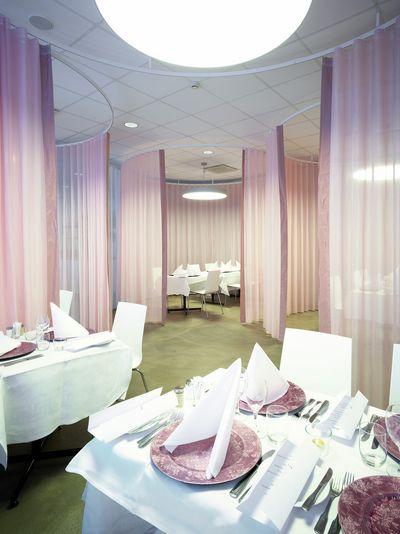 Tende arricciate, Room shot "Restaurant Tumba Gymnasium", Tumba, Sweden