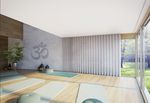 Tende arricciate, SG 3870, Yoga room, recessed curtain track
